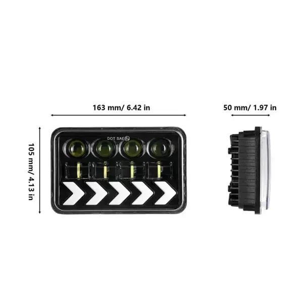 LED фара с DRL 40W 4x10W комплект 2 шт четкая свето-теневая граница 6700 LM 10-30V 6000K 9759799167 фото