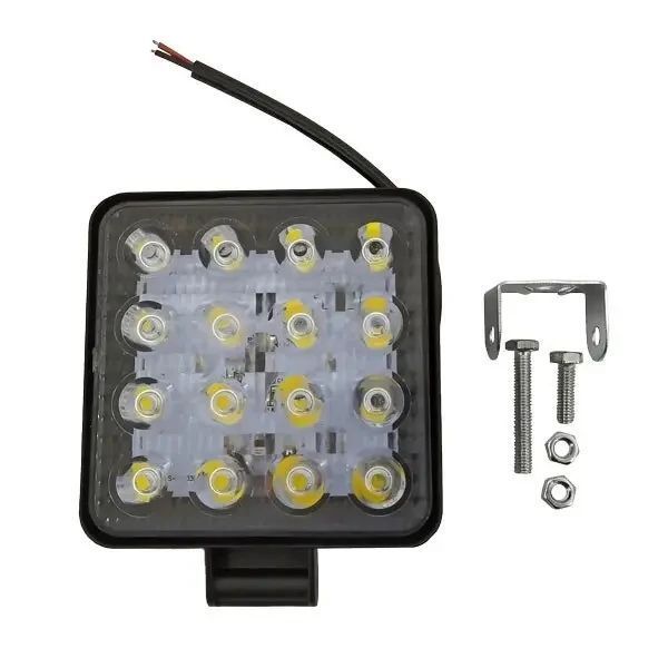 LED фара 48W SLIM 16x3W широкий промінь 85х85х15 мм квадратний корпус 6000K LED4860АТSLIM фото